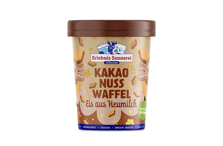 Zillertaler Kakao-Nuss-Waffel-Eis