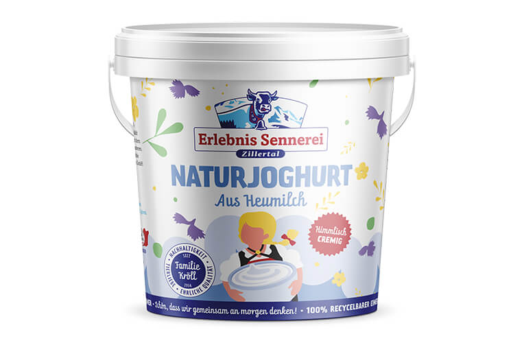 Zillertaler Naturjoghurt im Eimer