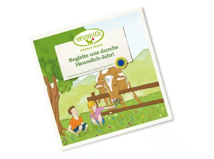 Das neue Heumilch-Kinderbuch "Begleite uns durchs Heumilch-Jahr"