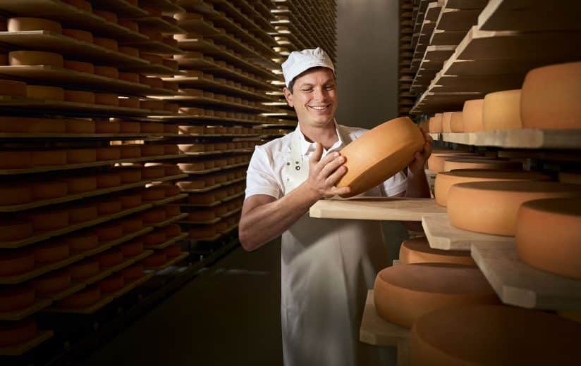 Heumilch-Käse Reifelager